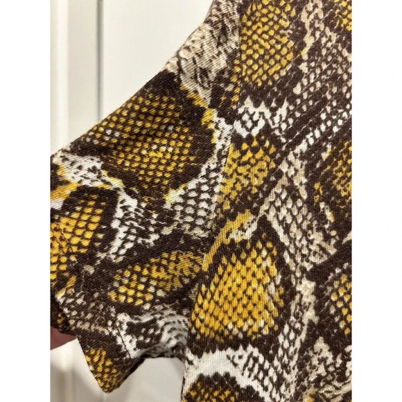 Nation LTD Snake Print Yellow Orange Black T-Shirt Size‎ Medium Recycled Cotton - Picture 6 of 10